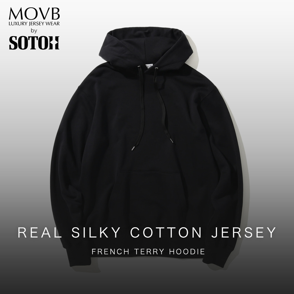 【MOVBモーヴ】日本製Real Silky Cotton Jersey フレンチテリーフーディーパーカーブルゾン MOVB