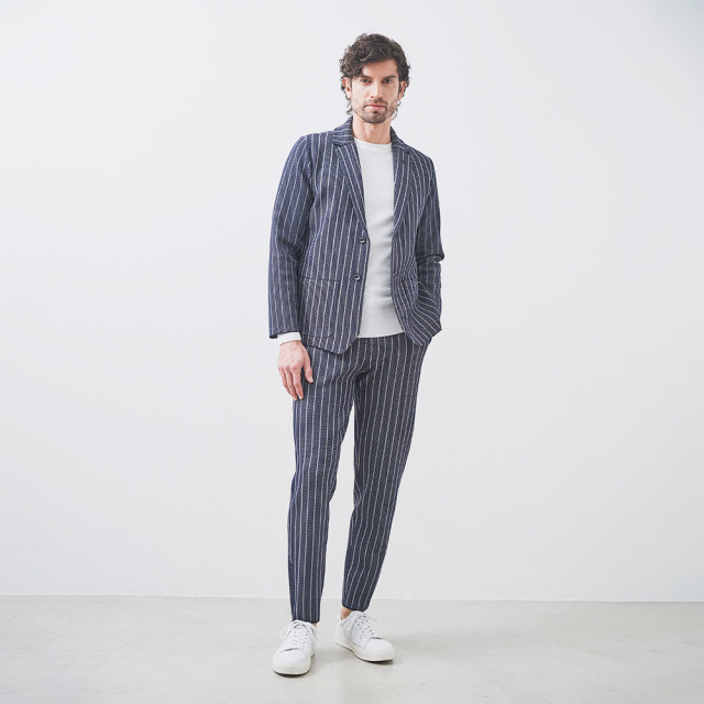 やぎさわ WEB限定] 長袖ストレッチTシャツ 真っ白クルーネックロンT 151521 G