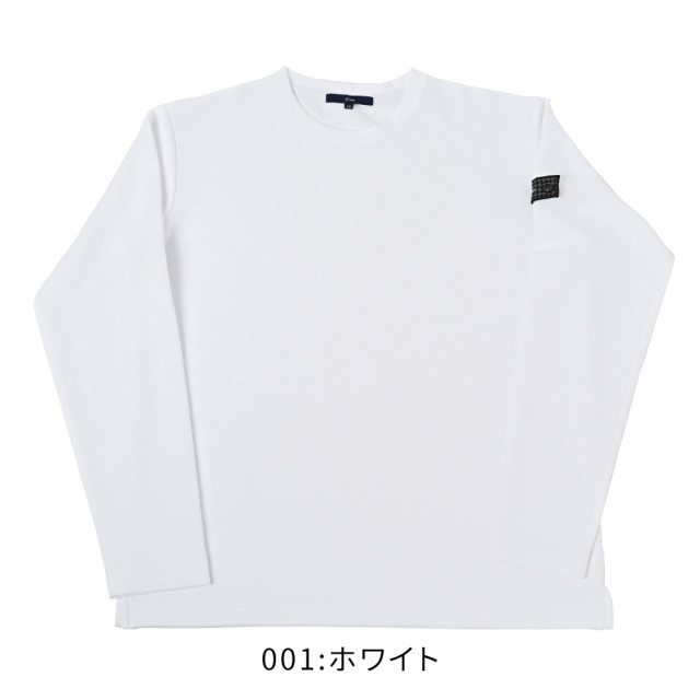 WEB限定] 長袖ストレッチTシャツ 真っ白クルーネックロンT 151521 G