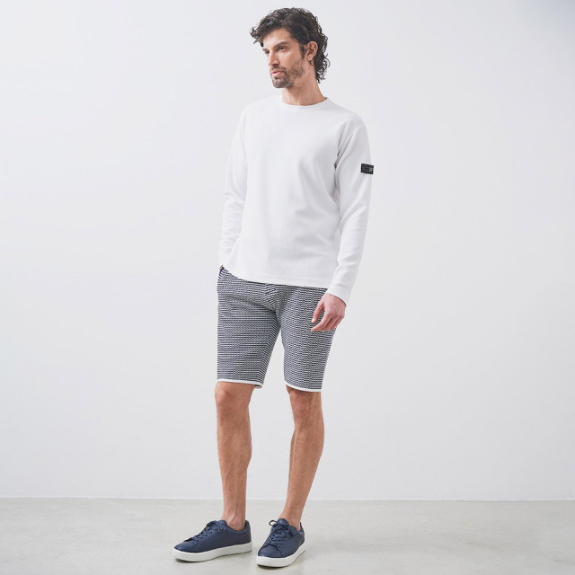 WEB限定] 長袖ストレッチTシャツ 真っ白クルーネックロンT 151521 G