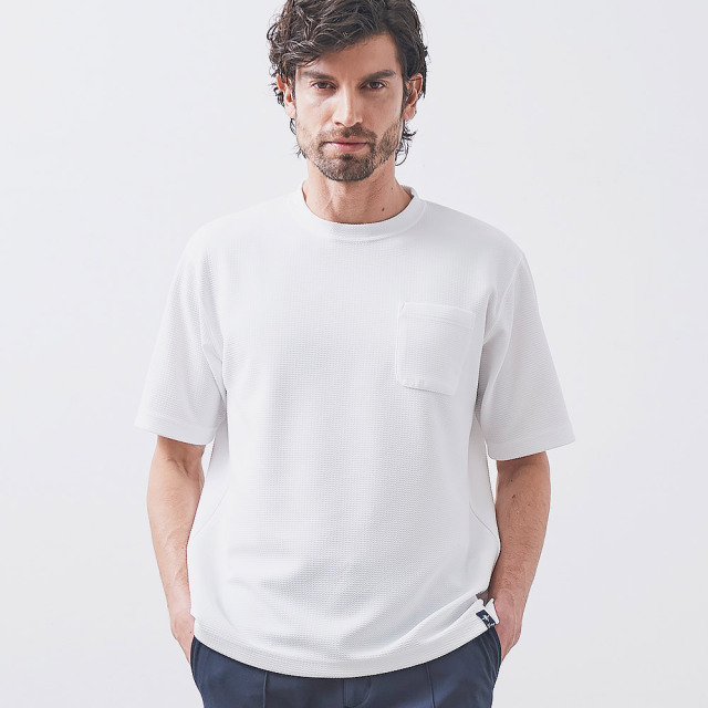 WEB限定] 半袖ストレッチTシャツ 真っ白クルーネック 151522 G-STAGE