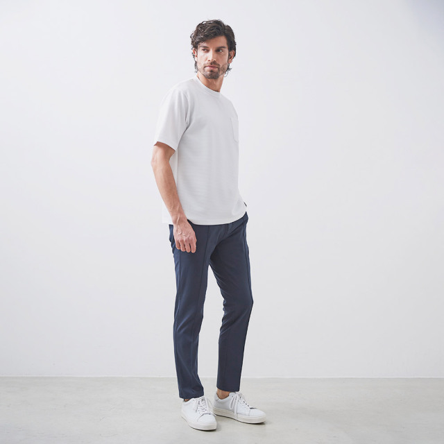 maaaaaa0418様オーダー品 TIME SALE5/14迄WEB限定] 真っ白クルーネック半袖ストレッチTシャツ
