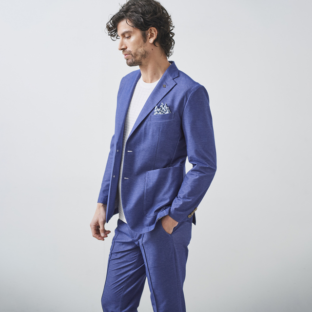 デニムルックジャージセットアップ ジャケット パンツ