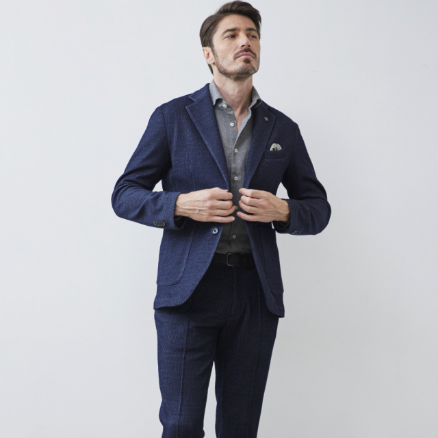 G-STAGE ライトブルー ジップアップジャケットXLとパンツM ウールミックスストレッチジャージジャケット 240201 G-stage ジーステージ