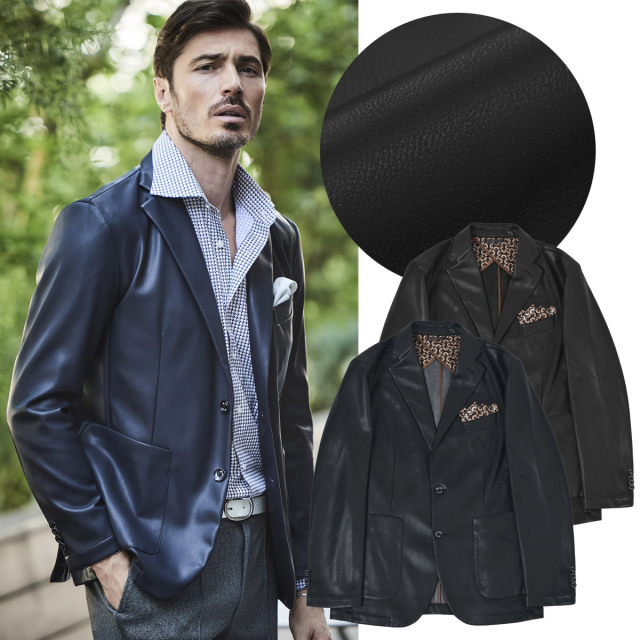 [会員様限定SALE] フェイクレザーテーラードジャケット 240213 G-stage ジーステージ