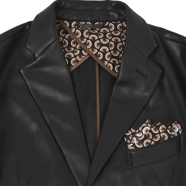 会員様限定SALE］ フェイクレザーテーラードジャケット 240213 G-stage  