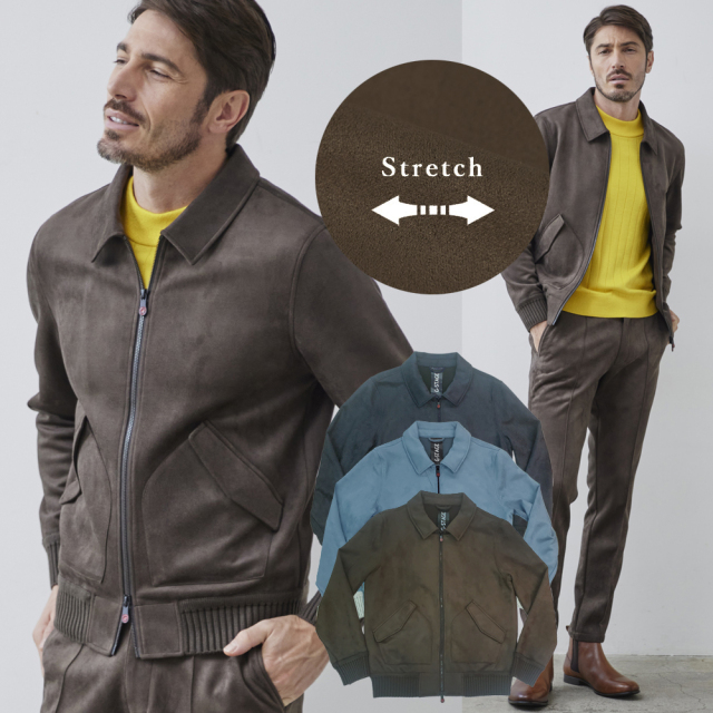 [会員様限定] SALE ヌバック調 スエード ブルゾン ストレッチ 240401 G-STAGE ジーステージ