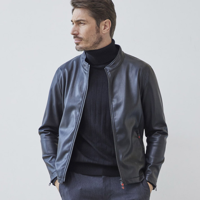 レザー シングルライダース かたす ブルゾン 革ジャン GELEONE BASIC