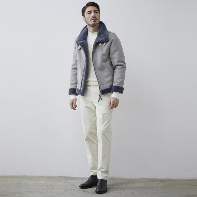 フェイクムートン ブルゾン スタンドネック アウター 240405 G-STAGE