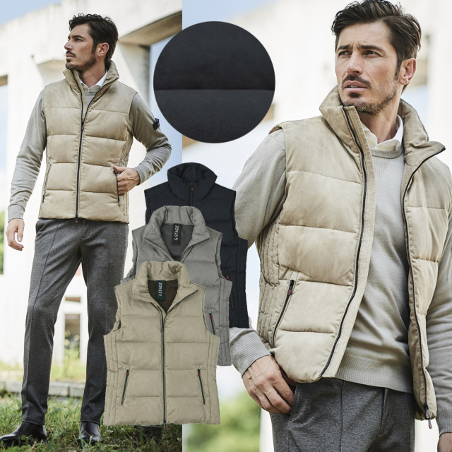 ヌバック調 スエード ダウンベスト アウター 240406 G-STAGE ジーステージ