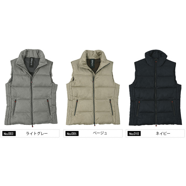 ヌバック調 スエード ダウンベスト アウター 240406 G-STAGE ジーステージ 