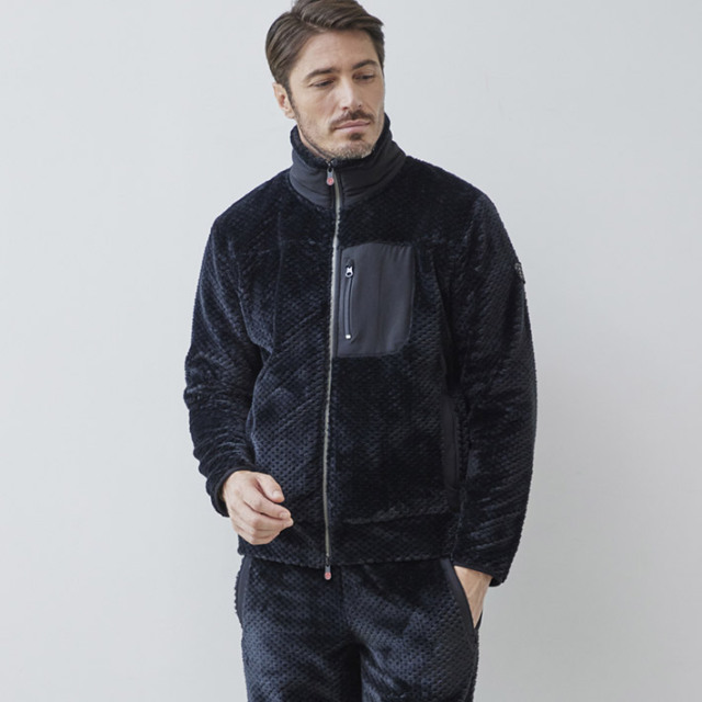 ムートン調 フリース ハイネック ジップブルゾン アウター