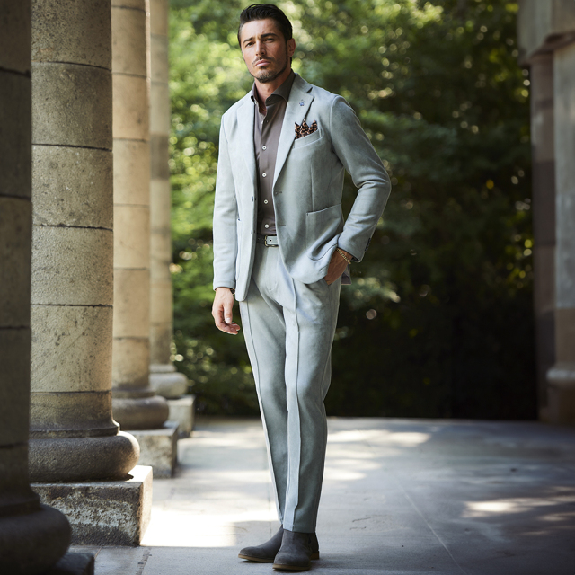 ヌバック調ストレッチジャージスラックス 630503 240503 G-stage