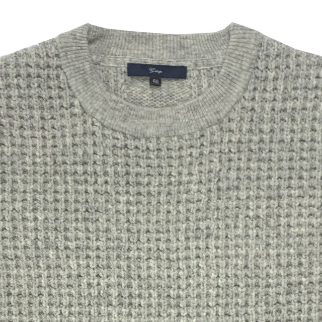 会員様限定SALE2/11迄]在庫限りタスマニアウール ワッフル柄 クルー