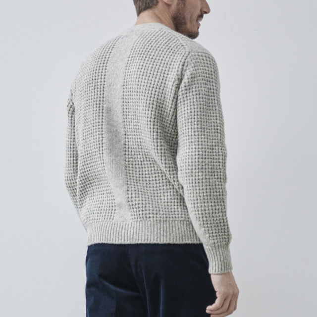 会員様限定販売］SALE タスマニアウール ワッフル柄 クルーネック