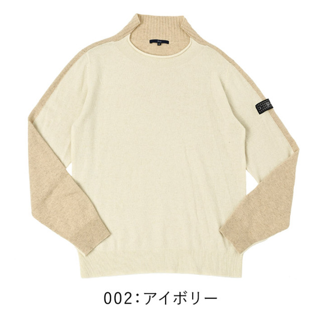 会員様限定SALE]カシミヤ インターシャ ロールハイネックセーター