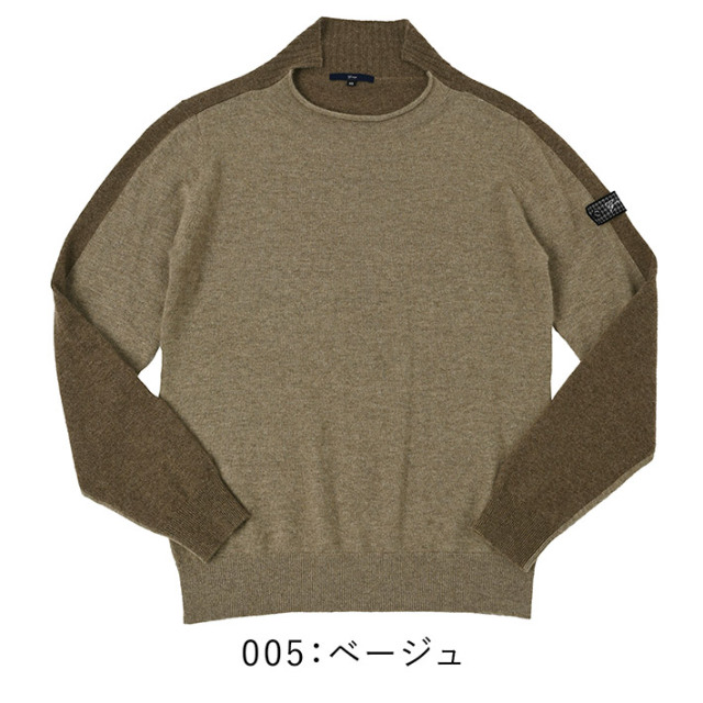 会員様限定SALE]カシミヤ インターシャ ロールハイネックセーター