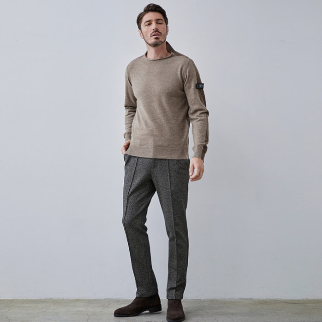 会員様限定SALE]カシミヤ インターシャ ロールハイネックセーター