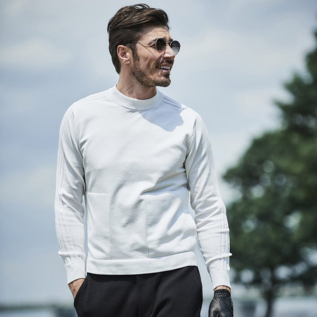 会員様限定SALE]【弾くニット】超撥水 ハイスペック機能 クルーネック