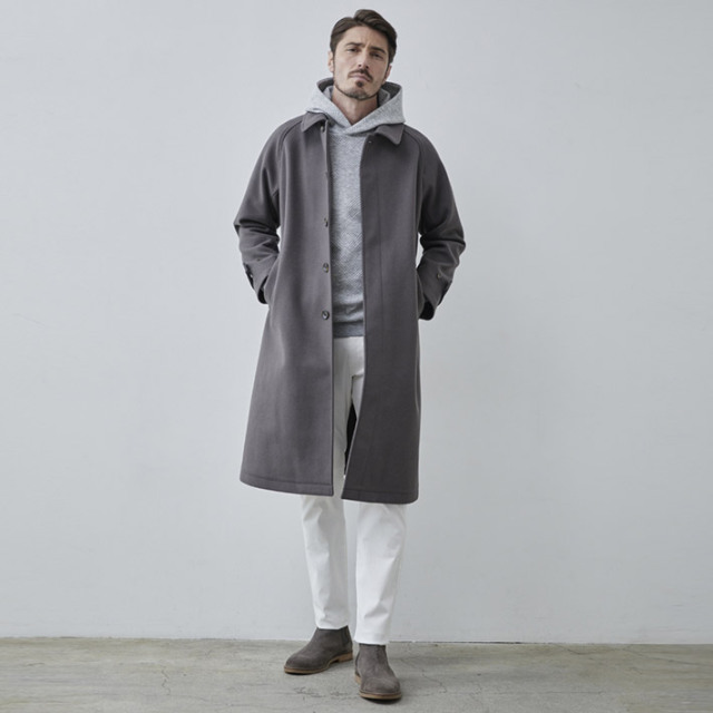 会員様限定SALE］在庫限り メルトンジャージ ステンカラーコート