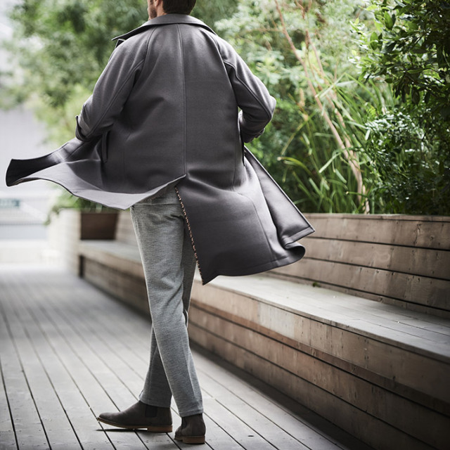 会員様限定SALE］在庫限り メルトンジャージ ステンカラーコート