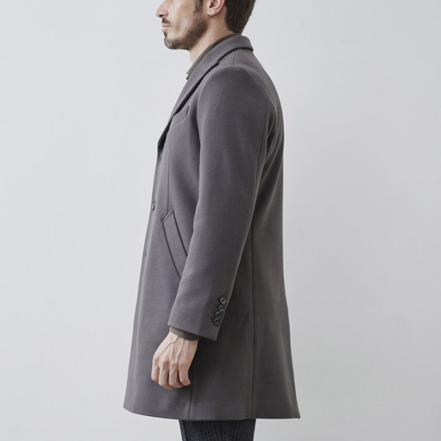 会員様限定SALE]メルトンジャージ シングルピーク チェスターコート