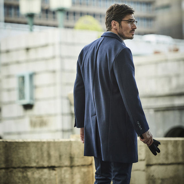 会員様限定SALE]メルトンジャージ シングルピーク チェスターコート