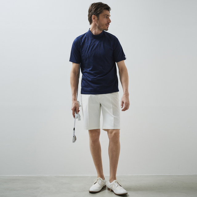 新品タグ付き【PGG】4WAY高密度ストレッチ ショートパンツ 濃紺 4(M) 会員様限定SALE] 7/21迄 在庫限り ハーフパンツ 4WAYストレッチ