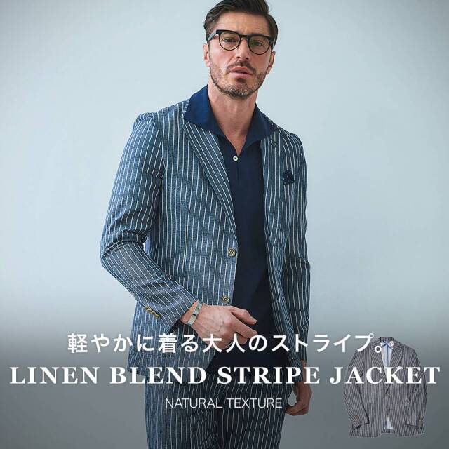 リネン混ツイルストライプドライジャケット 360203 G-STAGE ジーステージ