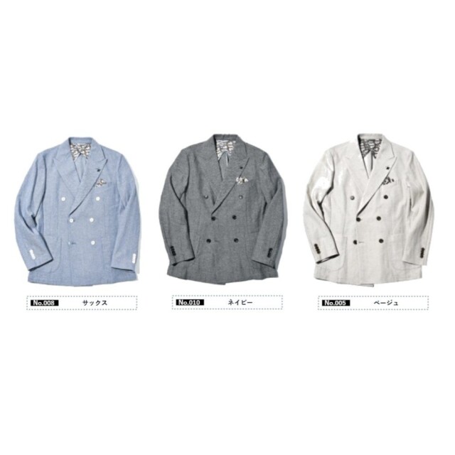 綿麻ヘリンボーンストレッチダブルジャケット 360205 G-STAGE ジーステージ