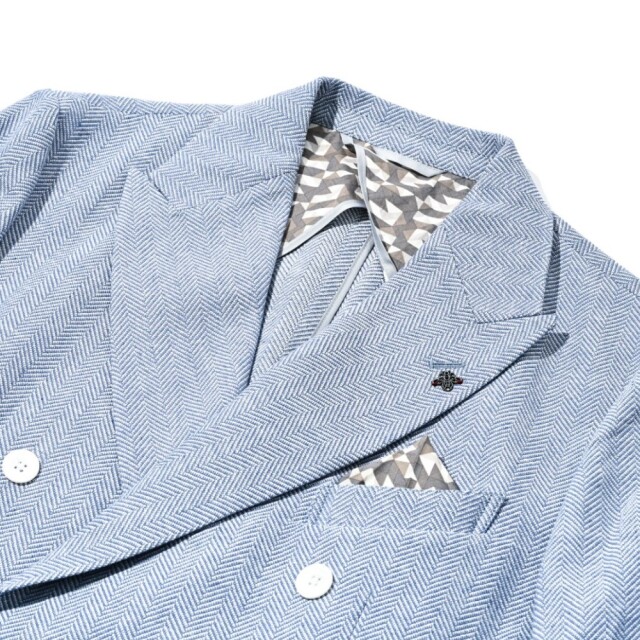 綿麻ヘリンボーンストレッチダブルジャケット 360205 G-STAGE ジーステージ