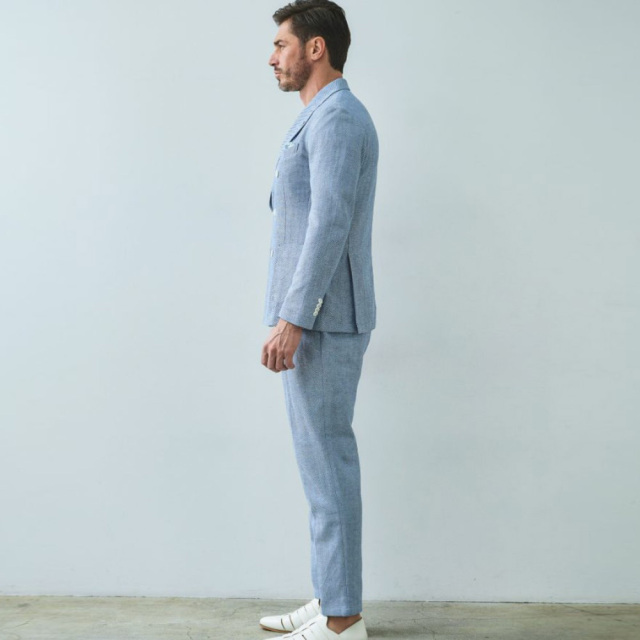 綿麻ヘリンボーンストレッチダブルジャケット 360205 G-STAGE ジーステージ