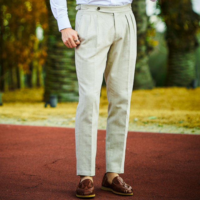 綿麻ヘリンボーンストレッチグルカパンツ 360505 G-STAGE ジーステージ