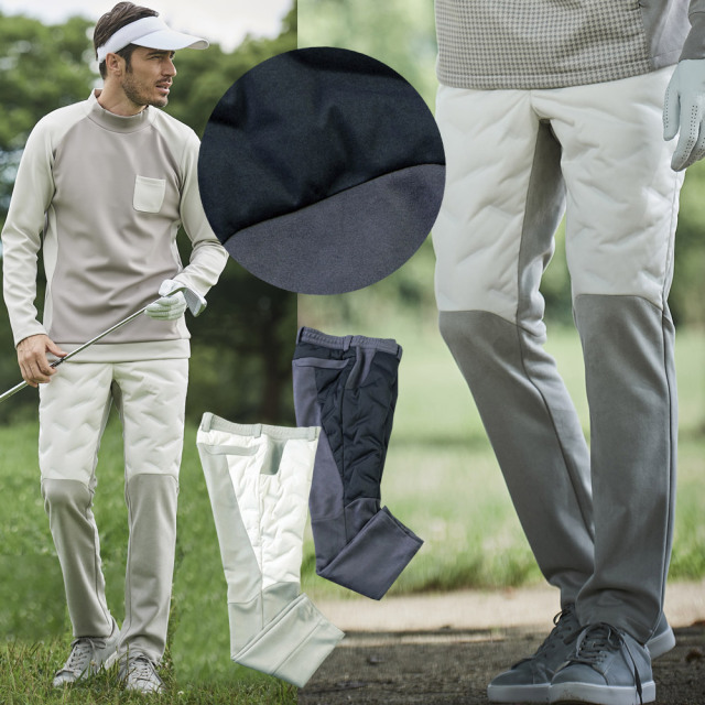 FR2GOLF ゴルフ ペイズリー ダウンパンツ はね上げる