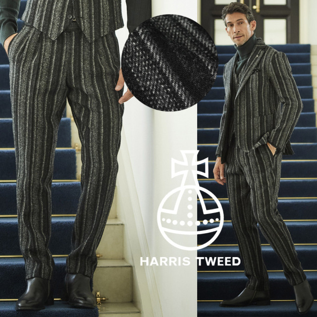 ［在庫限り会員様限定SALE］秋冬ハリスツイード ボールドストライプ パンツ セットアップ別売り 秋冬  420522-316 G-stage ジーステージ