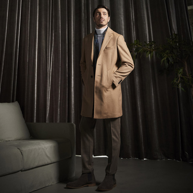 カシミヤコート イタリア ピアツェンツァ ステンカラーコート 420807 G