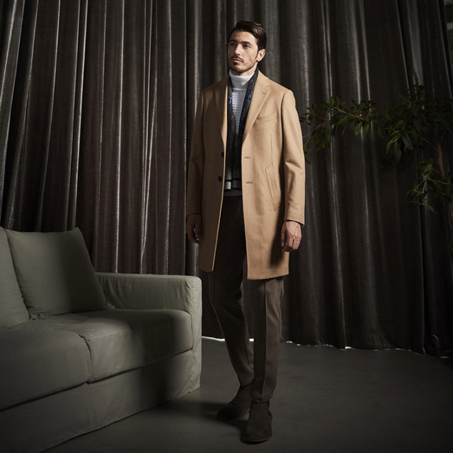 カシミヤコート イタリア ピアツェンツァ ステンカラーコート 420807 G