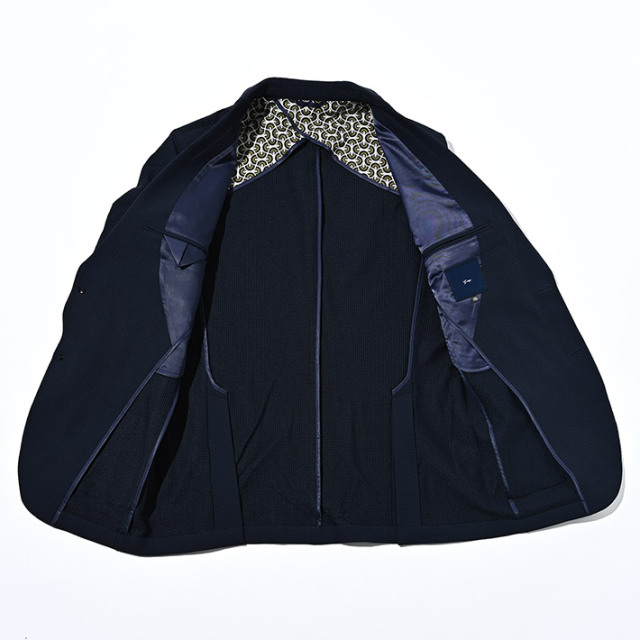 ✨未使用✨G-stage シアサッカー TORAY 洗える ブラウン 格子 46 接触冷感ストレッチサッカーテーラードジャケット 450206 G-STAGE ジー