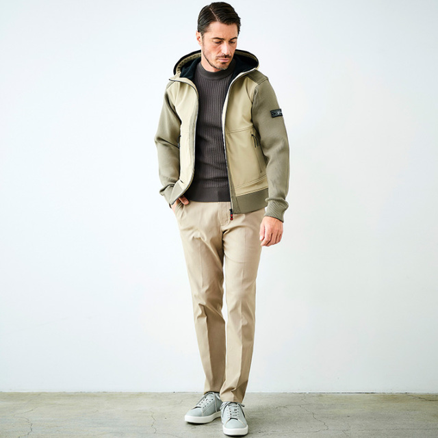 鹿の子編みニットコンビ ダウンブルゾン 450402 G-stage ジーステージ