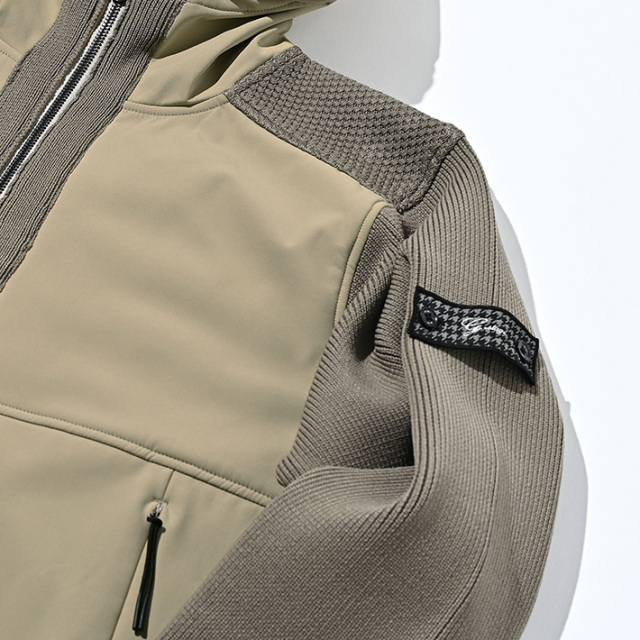 鹿の子編みニットコンビ ダウンブルゾン 450402 G-stage ジーステージ