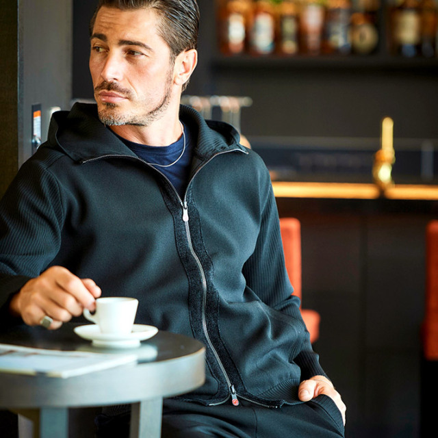 G-ZERO ミラノリブ総針編みジップアップニットパーカー 450411 G-STAGE