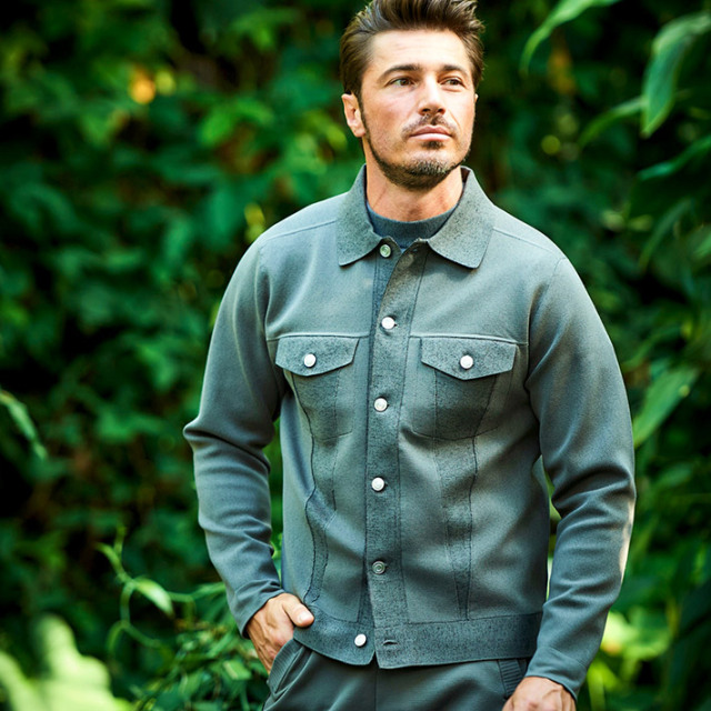 G-ZERO ミラノリブプレーティング編みニットジャージGジャン 450412 G