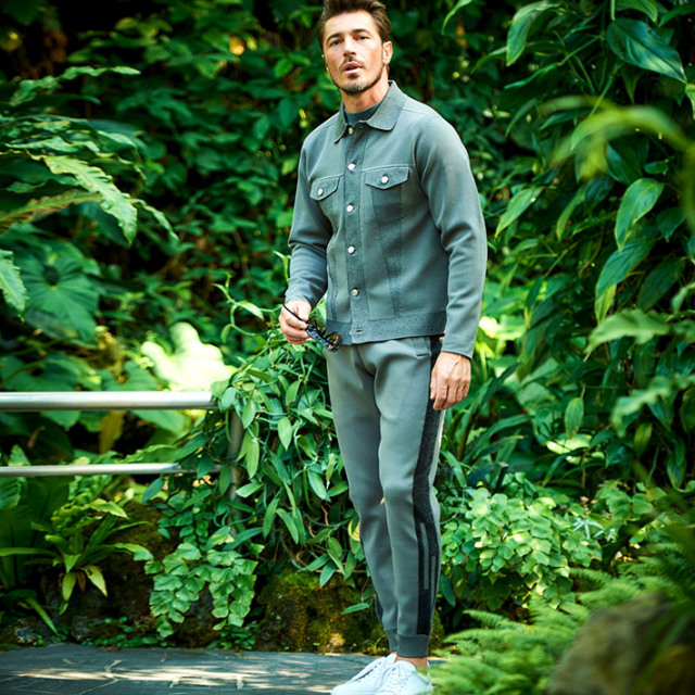 G-ZERO ミラノリブプレーティング編みニットジャージGジャン 450412 G