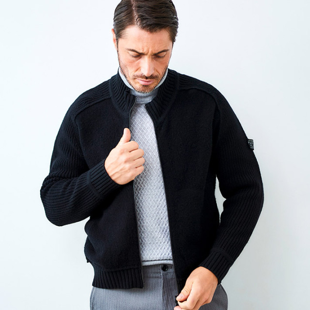 タスマニアウールスタンドネックニットブルゾン 450413 G-STAGE ジー