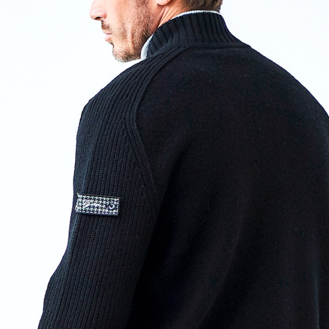 G5168*極美品☆SOS TE NUTO☆ニット☆ジャケット☆ブルゾン☆黒 タスマニアウールスタンドネックニットブルゾン 450413 G-STAGE ジー