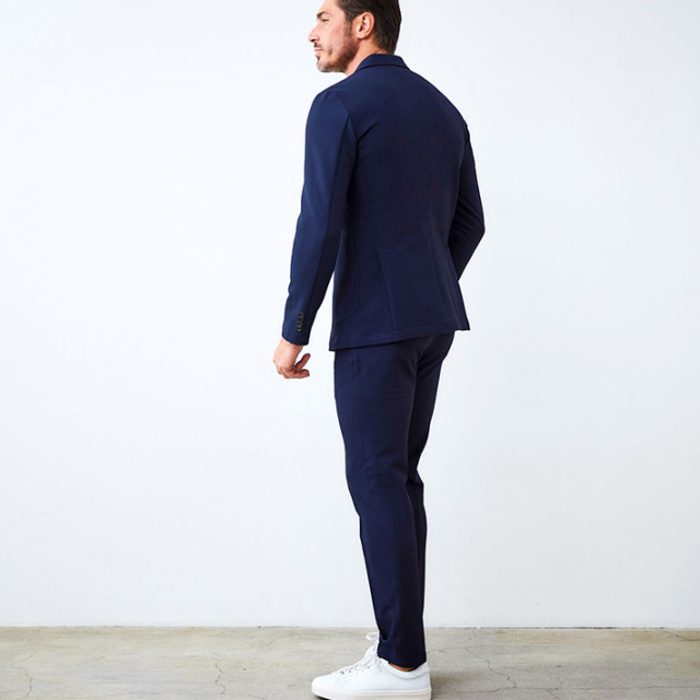 接触冷感テーパードストレッチパンツ ブラック ネイビー 450506 G