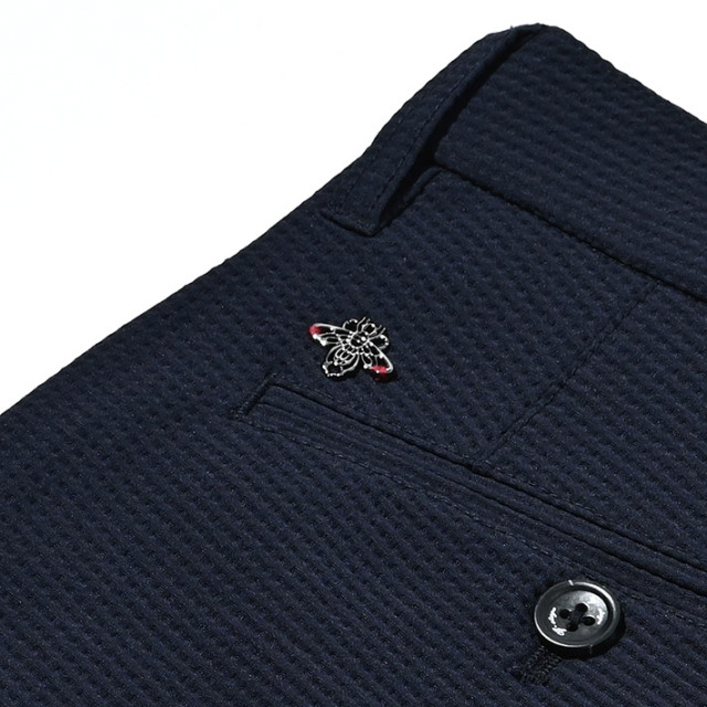 接触冷感テーパードストレッチパンツ ブラック ネイビー 450506 G