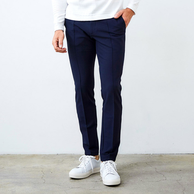 PGG☆ピージージー/新品未使用❣️ストレッチパンツ！ダークネイビー/サイズ1Ｍ✨ 接触冷感テーパードストレッチパンツ ブラック ネイビー 450506 G