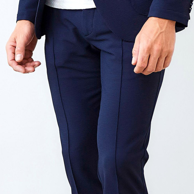 接触冷感テーパードストレッチパンツ ブラック ネイビー 450506 G