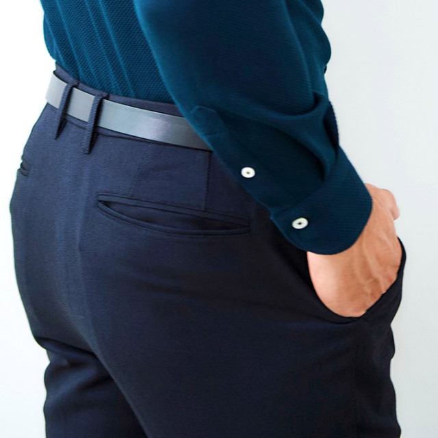 吸湿発熱素材 ソフトサーモ ストレッチ パンツ 美脚 テーパード